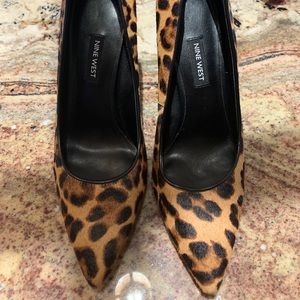 Nine West leopard heels (faux fur)